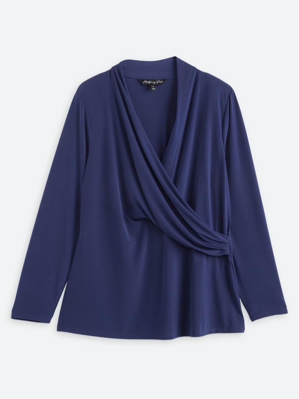 Montgomery Post Primerose LS Split Navy Knit 1x New Without Tags